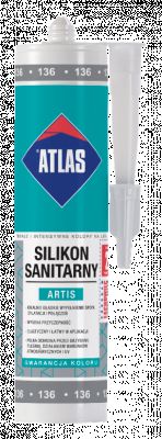 ATLAS Silikon sanitarny elastyczny, 001  BIAŁY 280 ml