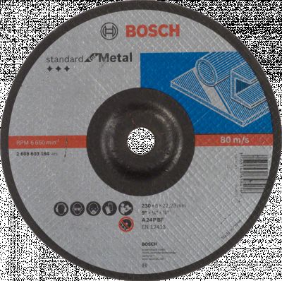 Tarcza ścierna wygięta 230x22,23x6mm Standard for Metal Bosch 2608603184