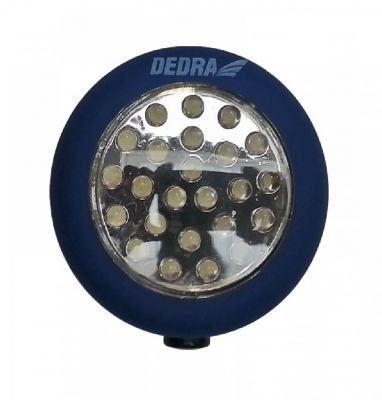 Latarka 24 LED okrągła z magnesem i hakiem DEDRA