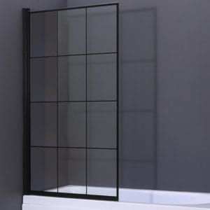 Parawan Nawannowy Duso jednoczęściowy czarny wzór A6 80x140- szkło transparentne