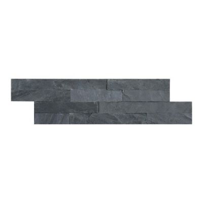 Kamień naturalny Slate 10 x 35 cm black 0,42 m2