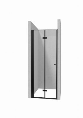 Drzwi prysznicowe Deante Kerria Plus 90 cm czarne wykończenie