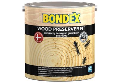 Bezbarwny impregnat gruntujący do surowego drewna Bondex 0,75l