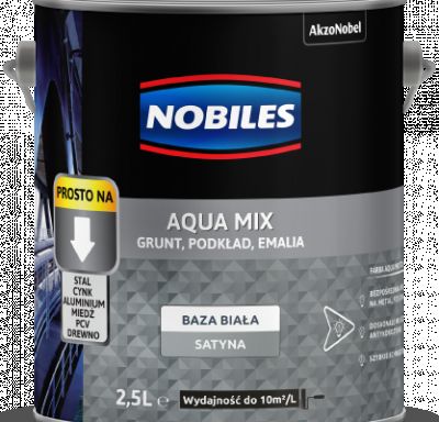 Wodna gruntoemalia 3w1 Nobiles Aqua Mix Baza Biała 2,5 l