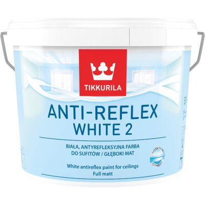 Farba antyrefleksyjna Tikkurila Anti-Reflex White 2 biała  do sufitów 10 l
