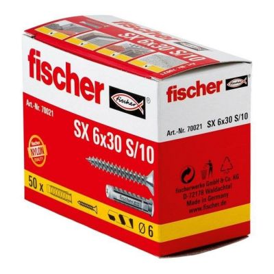 Kołki rozporowe Fischer SX 6 x 30 mm z wkrętem 50 szt.
