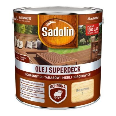 Olej do drewna Sadolin Superdeck bezbarwny 2,5 l