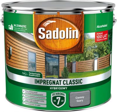 Impregnat ochronno-dekoracyjny hybrydowy Classic 9 L ciemny szary SADOLIN