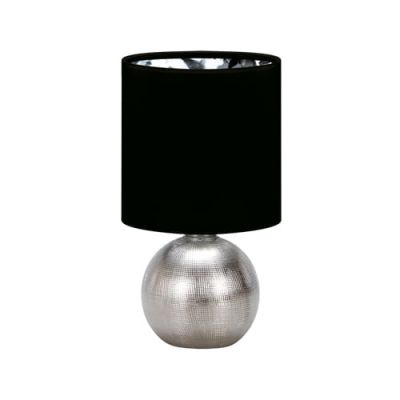 Lampka stołowa srebrna czarna 40W PERLO E14 SILVER/BLACK Ideus 03290