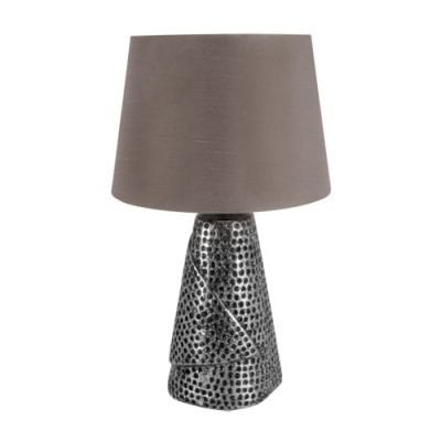 Lampka stołowa srebrna szara 40W MAGDA E27 SILVER / GREY Ideus 03962