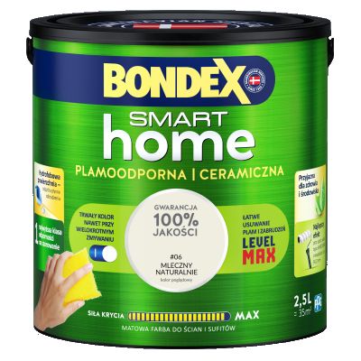Farba plamoodporna mleczny naturalnie 2,5 L BONDEX SMART HOME