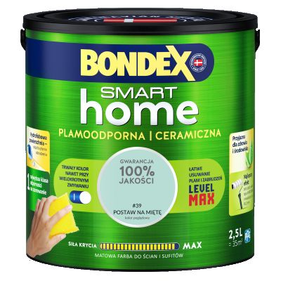 Farba plamoodporna postaw na miętę 2,5 L BONDEX SMART HOME