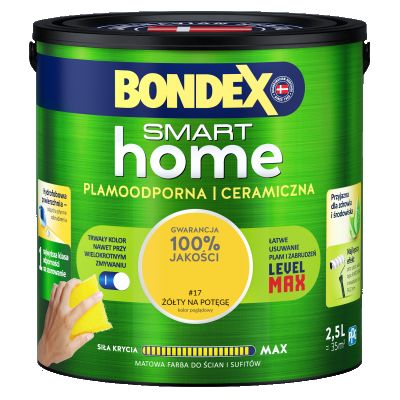 Farba plamoodporna żółty na potęgę 2,5 L BONDEX SMART HOME