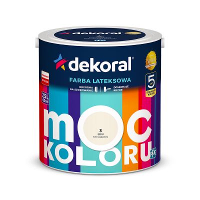 Farba lateksowa Moc Koloru ecru 2,5 L DEKORAL