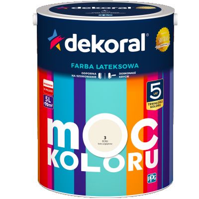 Farba lateksowa Moc Koloru ecru 5 L DEKORAL