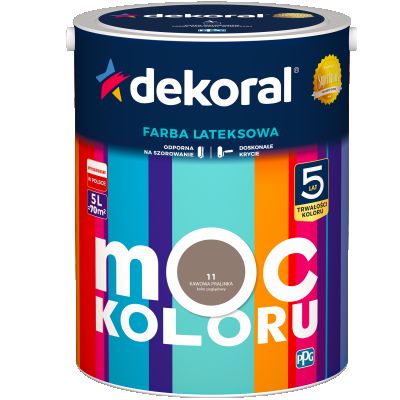 Farba lateksowa Moc Koloru kawowa pralinka 5 L DEKORAL