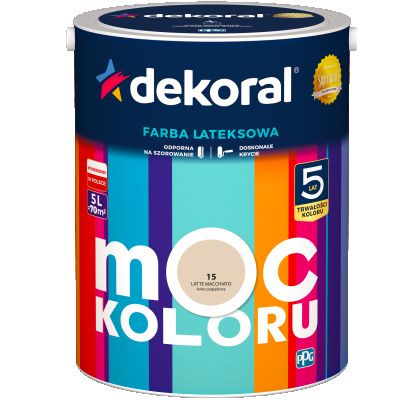 Farba lateksowa Moc Koloru latte macchiato 5 L DEKORAL