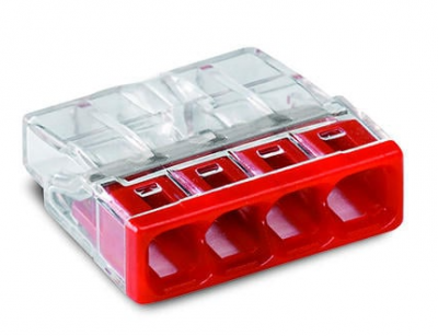 Złączka Compact czerwona WAGO 4x0.5-2.5mm2 2273-204 100 sztuk