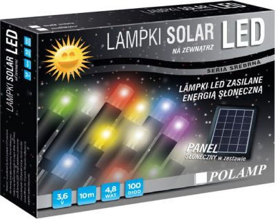 Lampki choinkowe 100LED zewnętrzne solar RGB 10m Polamp POL-SLSL10M-M