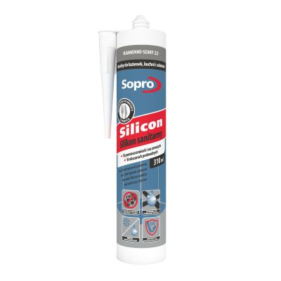 Silikon sanitarny Sopro kamienno-szary 22 310 ml