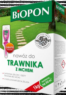 Nawóz do trawnika z mchem 1 kg BIOPON