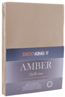 Prześcieradło Amber cappuccino 80-90x200+30 cm DECOKING
