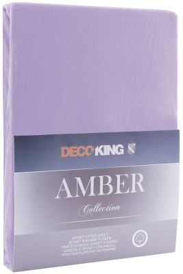Prześcieradło Amber fioletowy 220-240x200+30 cm DECOKING