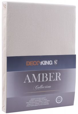 Prześcieradło Amber kremowy 220-240x200+30 cm DECOKING
