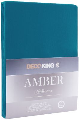 Prześcieradło Amber szafirowy niebieski 200-220x200+30 cm DECOKING