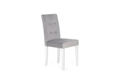 Krzesło tapicerowane Karo jasnoszare białe nogi TS INTERIOR