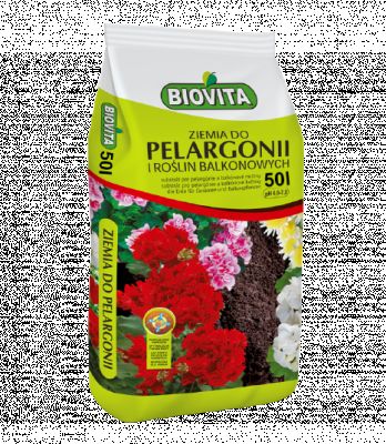 Ziemia do pelargonii i roślin balkonowych 50 L BIOVITA