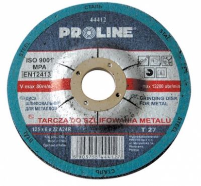 Tarcza do szlifowania metalu T27, 230x6.0x22A24R PROLINE