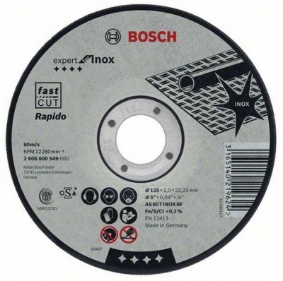 Tarcza tnąca do stali Inox Rapido 125 mm BOSCH