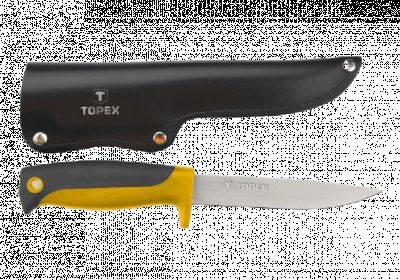 Nóż uniwersalny, ostrze 120 mm, skórzana kabura TOPEX