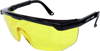 Okulary ochronne żółte regulowane, odporność mechaniczna F, CE,LAHTI PRO