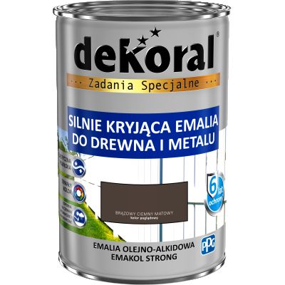 Emalia ftalowa Emakol Strong brązowy ciemny mat 0,9 L DEKORAL