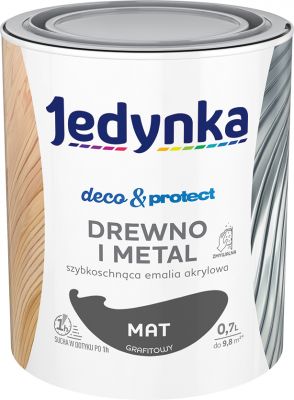 Emalia akrylowa Deco&Protect drewno i metal mat grafitowy 0,7 L JEDYNKA