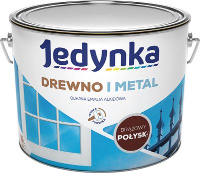 Emalia olejno-alkidowa drewno i metal brąz 10 L połysk JEDYNKA