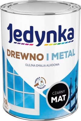 Emalia olejno-alkidowa drewno i metal czarny 0,9 L mat JEDYNKA