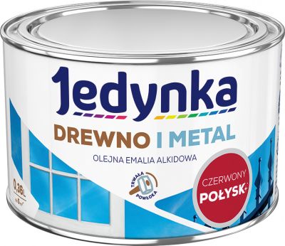 Emalia olejno-alkidowa drewno i metal czerwony jasny 0,36 L połysk JEDYNKA