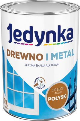 Emalia olejno-alkidowa drewno i metal orzech jasny 0,9 L połysk JEDYNKA