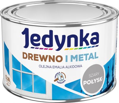 Emalia olejno-alkidowa drewno i metal szary jasny 0,36 L połysk JEDYNKA