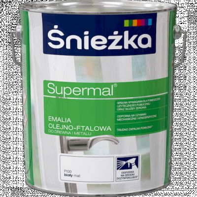 Emalia olejno-ftalowa Supermal do drewna i metalu 10 L biały mat ŚNIEŻKA