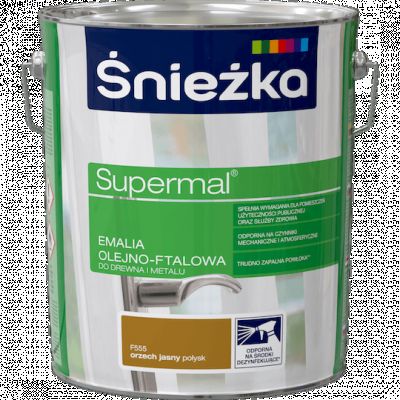 Emalia olejno-ftalowa Supermal do drewna i metalu 10 L orzech jasny ŚNIEŻKA