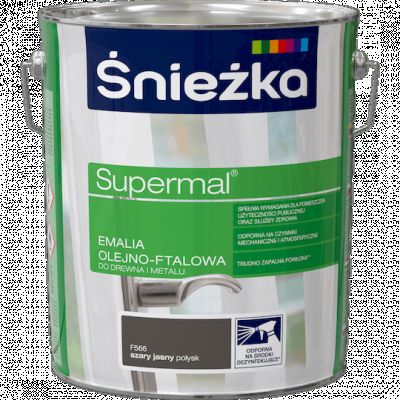 Emalia olejno-ftalowa Supermal do drewna i metalu 10 L szary jasny ŚNIEŻKA