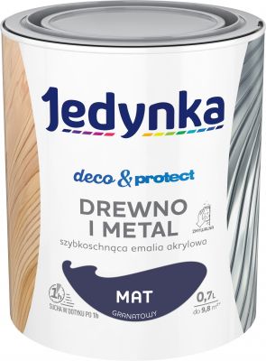 Farba do drewna i metalu Deco&Protect mat granatowy 0,7 L JEDYNKA