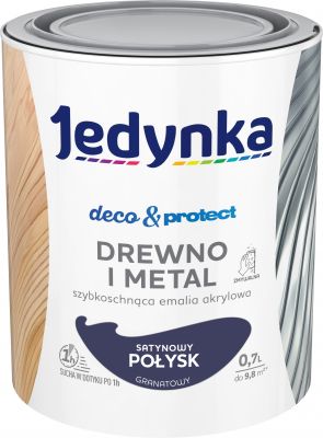 Farba do drewna i metalu Deco&Protect satynowy połysk granatowy 0,7 L JEDYNKA