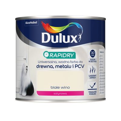 Farba do drewna, metalu i PCV Rapidry 0,4 L białe wino DULUX