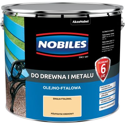 Farba ftalowa do drewna i metalu Ftalonal 10 L kremowy NOBILES