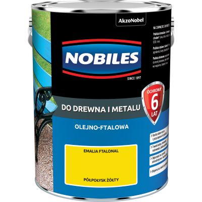 Farba ftalowa do drewna i metalu Ftalonal 5 L żółty NOBILES